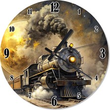 Karizma Tablo Buharlı Lokomotif Desenli Duvar Saati
