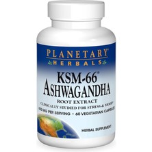 Planetary Herbals Ksm-66  Root Extract 600 Mg - 60 Vegetarian Capsul Usa Versiondur  Eu Version Değildir