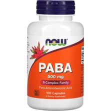Now Foods  Paba  500 Mg  100 Capsules  Usa Menşei