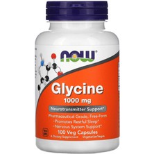 Now Foods  Glycine  1 000 Mg  100 Veg Capsules  Usa