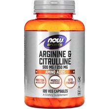 Now Foods  Sports  Arginine & Citrulline  750mg 120 Veg Capsules