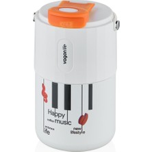 Vagonlife 400ML Desenli Pipetli/pipetsiz Çift Içim Kulplu Kahve Bardağı/mug Paslanmaz Çelik Termos