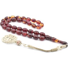 Murty99 Usta Işi Beyzi Kesim Iri Boy Süzme Mor Sıkma Kehribar Tesbih