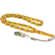 Murty99 Kazaz Kamçılı Arpa Kesim Zeytin Yeşili Sıkma Kehribar Tesbih