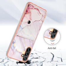 Manyi Mall Samsung Galaxy A35 Ince Cüzdan Yumuşak Tpu Tampon Mermer Kart Yuvaları (Yurt Dışından)