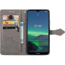 Manyi Mall Nokia 1.4 Için Kılıf Darbeye Kapak Kapak Basit Iş Deri Çanta (Yurt Dışından)