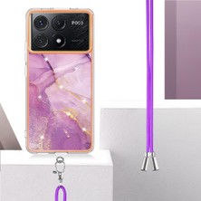 Manyi Mall Xiaomi Redmi Için Kılıf K70E Anti-Scratch Yumuşak Mermer Tampon Crossbody Kayış (Yurt Dışından)