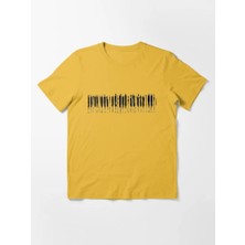 Otuz5 Piyano Baskılı Bisiklet Yaka T-Shirt
