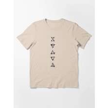 Otuz5 Üçgen Baskılı Bisiklet Yaka T-Shirt