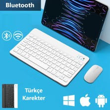 Duhaline Hometech Alfa 10BT-10YF-10TX-10YC Pro Tablet Uyumlu Slim Şarjlı Türkçe Bluetooth Klavye & Mouse Seti