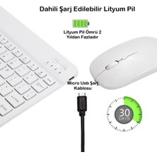 Duhaline Hometech Alfa 10BT-10YF-10TX-10YC Pro Tablet Uyumlu Slim Şarjlı Türkçe Bluetooth Klavye & Mouse Seti