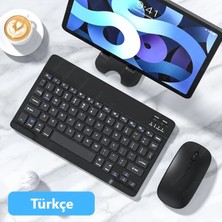 Duhaline Xiaomi Pad 6-6s Pro Se Tüm Model Tablet Için Uyumlu Slim Şarjlı Türkçe Bluetooth Klavye & Mouse Seti