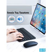 Duhaline Xiaomi Pad 6-6s Pro Se Tüm Model Tablet Için Uyumlu Slim Şarjlı Türkçe Bluetooth Klavye & Mouse Seti