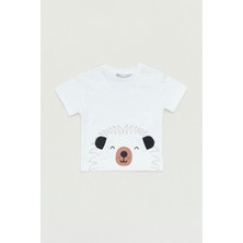 FullaModa Baskılı Kanguru Cepli Erkek Çocuk Tişört