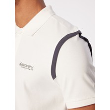 Discovery Expedition Düz Beyaz Erkek Polo T-Shirt D4SM-TST3245