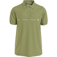 Calvin Klein Jeans Düz Yeşil Erkek Polo T-Shirt J30J325432L9N
