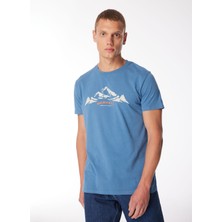 Merrell Mavi Erkek O Yaka Baskılı T-Shirt M4Taurusm_Taurus M