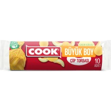 Cook 3'lü Paket Büyük Boy Çöp Torbası 65x80 cm Kavun Kokulu 7'li