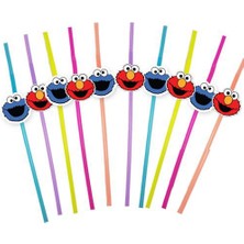 Parti Dükkanım Kurabiye Canavarı &amp; Elmo Artistik Pipet 10 Adet