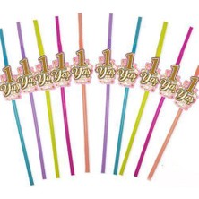 Parti Dükkanım 1 Yaş Artistik Pipet Pembe 10 Adet