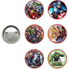 Parti Dükkanım Yenilmezler Hediyelik Parti Rozeti (6 Adet)