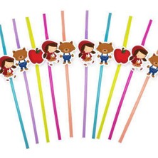 Parti Dükkanım Kırmızı Başlıklı Kız Artistik Pipet 10 Adet