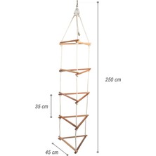 Bundeba Üçgen Tırmanma Kulesi 5 Basamak Büyük Çocuk Ip Tırmanma Merdiveni Akrobasi Ahşap Montessori Oyuncak