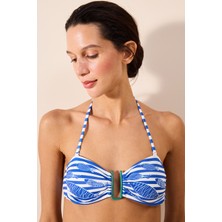 Finny Çizgili Straplez Bikini Üstü