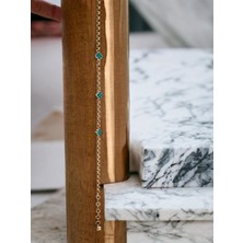By Milo Jewellery 14 Ayar Altın Çift Taraflı Mineli Yonca Bileklik