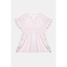 Penti Kız Çocuk Shinny Pembe Çizgili Kaftan