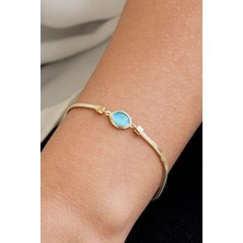 By Milo Jewellery 14 Ayar Altın Doğal Mavi Taşlı Bileklik
