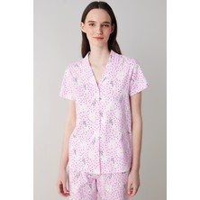 Penti Flora Pembe Gömlek Pantolon Pijama Takımı