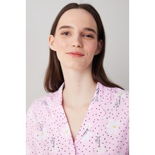 Penti Flora Pembe Gömlek Pantolon Pijama Takımı