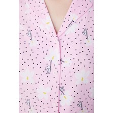 Penti Flora Pembe Gömlek Pantolon Pijama Takımı