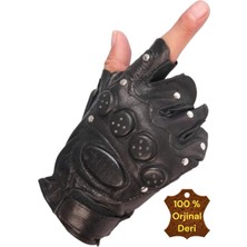 Tezzgelsin Erkek Kesik Parmak Hakiki Deri Outdoor Motorsiklet ve Bisiklet Eldiveni