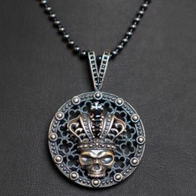 Emren Jewelry 925 Ayar Gümüş Iskelet Kral Erkek Kolye