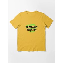 Otuz5 Hayaller Yaşatır Baskılı Bisiklet Yaka T-Shirt