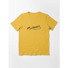 Otuz5 Atatürk Imza Baskılı Baskılı Bisiklet Yaka T-Shirt