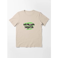 Otuz5 Hayaller Yaşatır Baskılı Bisiklet Yaka T-Shirt