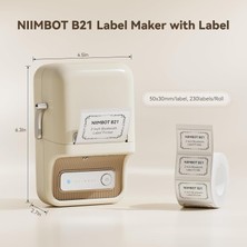 Niimbot B21S Bluetooth Taşınabilir Termal Etiket Yazıcı - Krem