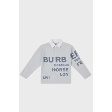 Burberry Pamuklu Çocuk Polo Yaka Sweat Polo Yaka Sweat 8047547 Sterlıng Grey