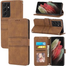 SZY Mall Samsung Galaxy S21 Ultra 5g Için Flip Case Pu Deri Cüzdan Kılıf Kapatma (Yurt Dışından)