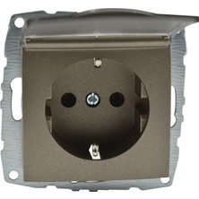 Mono Despina Metalik Açık Füme Kapaklı Topraklı Priz Çerçevesiz 2321-118