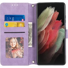 SZY Market Samsung Galaxy S21 Ultra 5g Için Flip Case Pu Deri Cüzdan Kılıf Kapatma (Yurt Dışından)