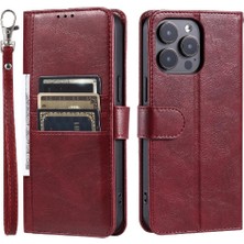 SZY Market Iphone 13 Için Flip Case Pro Max 6 Kart Yuvaları Cüzdan Kickstand Pu Deri (Yurt Dışından)