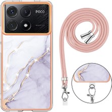 SZY Market Xiaomi Redmi Için Kılıf K70E Anti-Scratch Yumuşak Mermer Tampon Crossbody Kayış (Yurt Dışından)