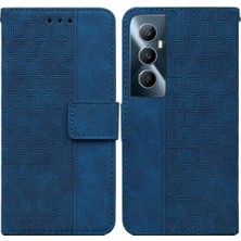 SZY Market Realme C65 4g Için Flip Case Geometrik Kabartmalı Cüzdan Kapak Çevirin Folio Pu (Yurt Dışından)