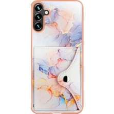 SZY Market Samsung Galaxy A35 Ince Cüzdan Yumuşak Tpu Tampon Mermer Kart Yuvaları (Yurt Dışından)