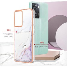 SZY Market Oppo A57 4g/5g Için Kılıf 2022 Yumuşak Tpu Tampon Ince Cüzdan Mermer Kart Yuvaları (Yurt Dışından)