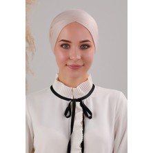 Melodi Scarf Bağlamalı Dikişsiz Çapraz Bone Taş Ten Rengi
